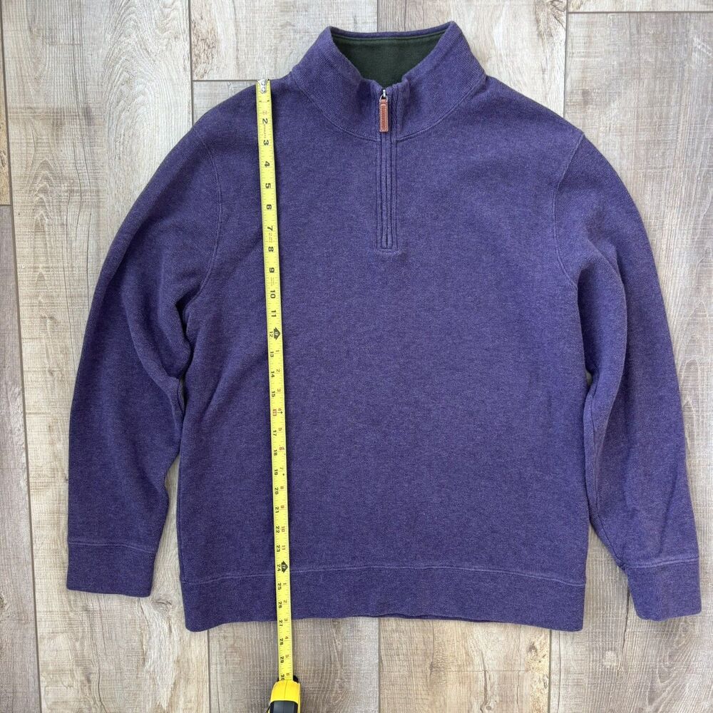 Lands End Mens Purple 1/4 Zip Pullover Sweater Size XL Cotton Heritage Classic - Picture 9 of 11